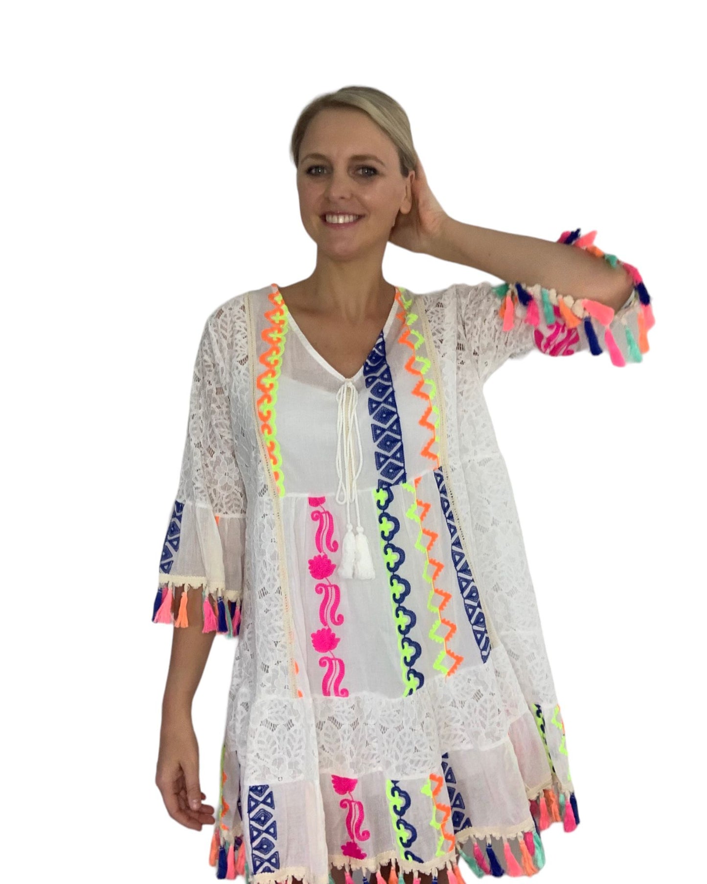 Ibiza-vibe tuniek/cover-up