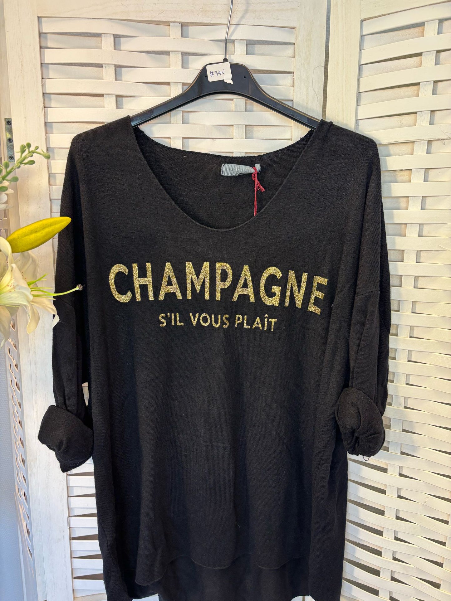 Zachte Shirt "Champagne svp"