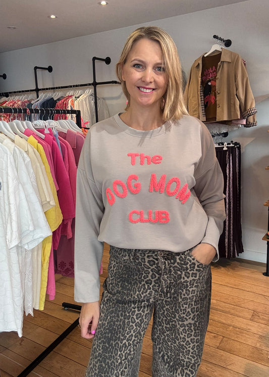 Oversized Sweater "DOG MOM CLUB"