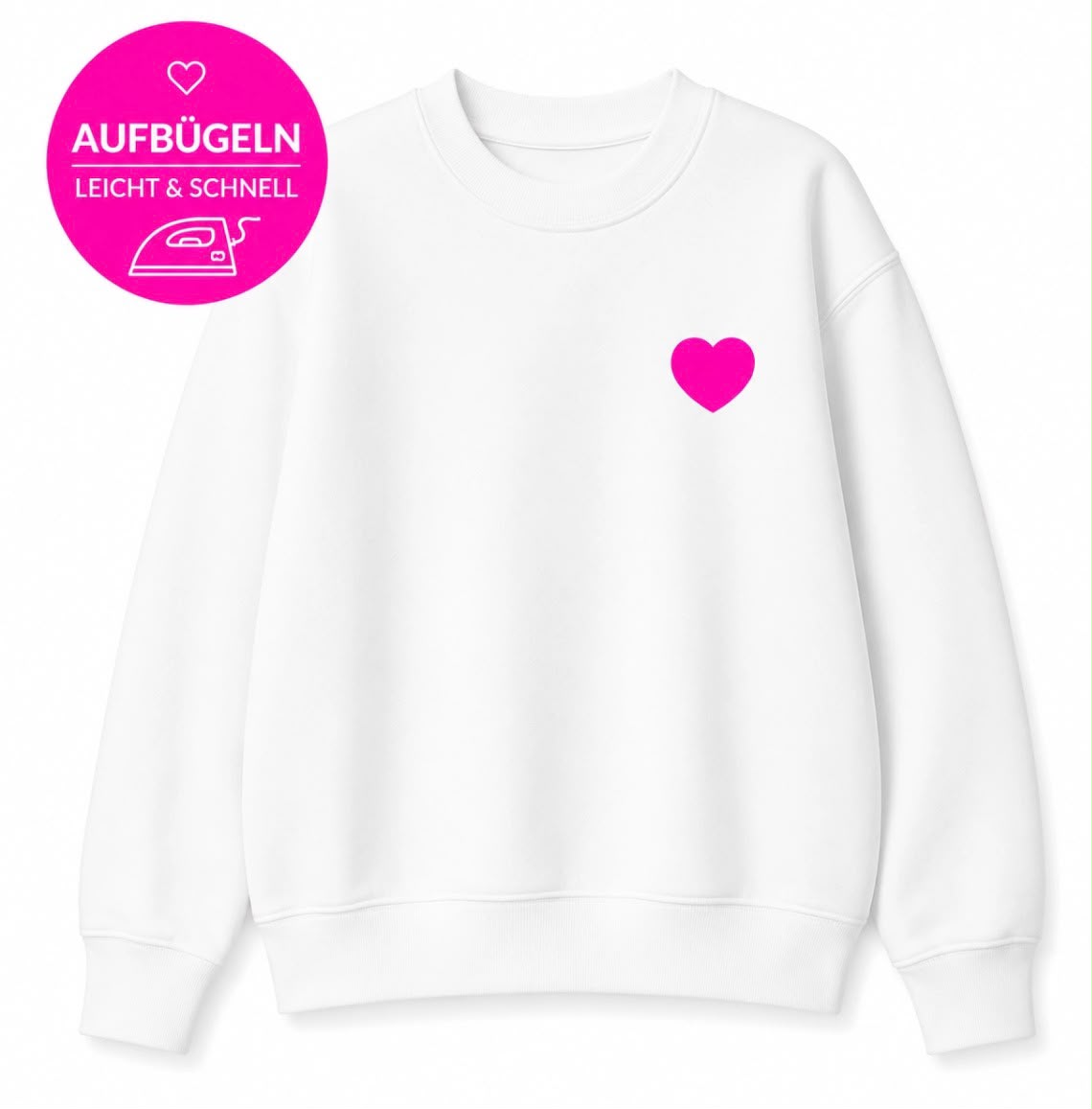 Strijkpatch "HART ROZE"