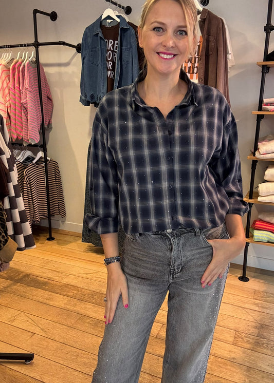 Oversized hemd "BLUE STRASS"