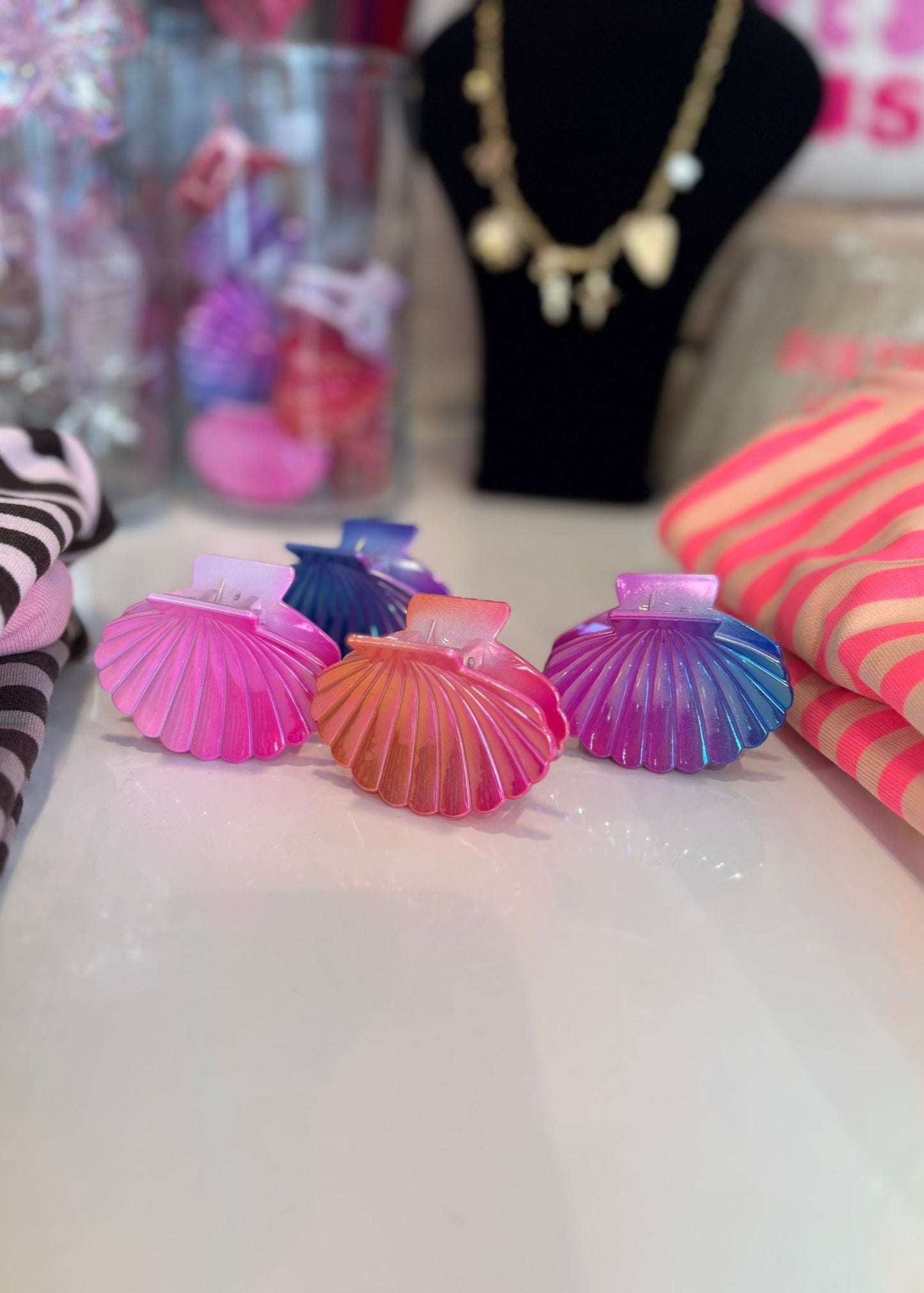 Haarspeld "Colourful seashells"