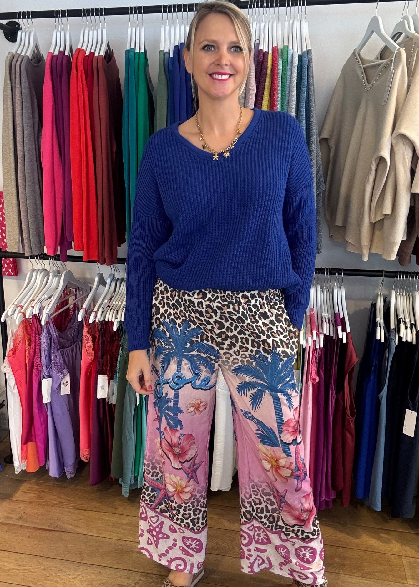 Broek "Palmtree leopard"