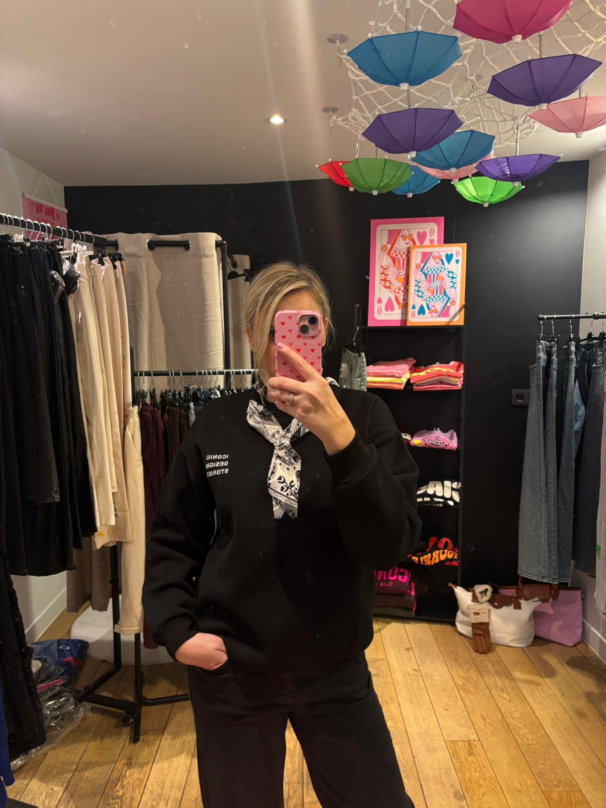 Oversized sweater (molleton) met sjaaltje