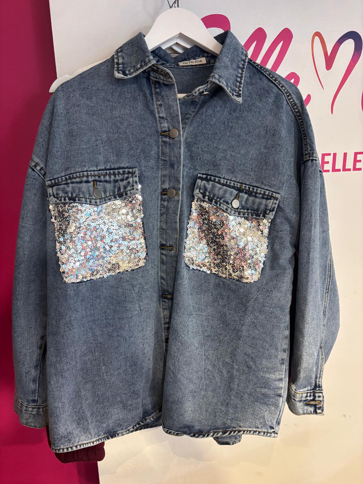 Jeanshemd/vest "Sparkle your way"