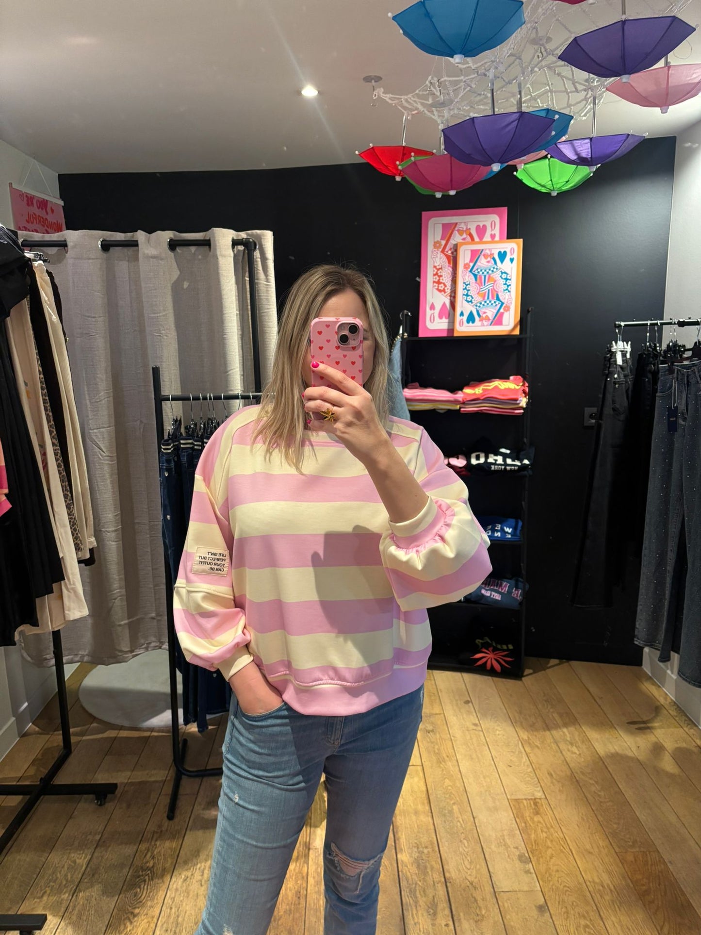 Sweater in travelstof "Stripe lover"