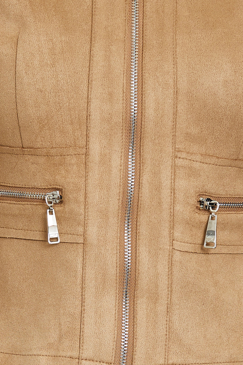 Suede jasje slim-fit