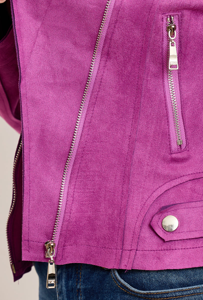 Suede jasje "Magenta"