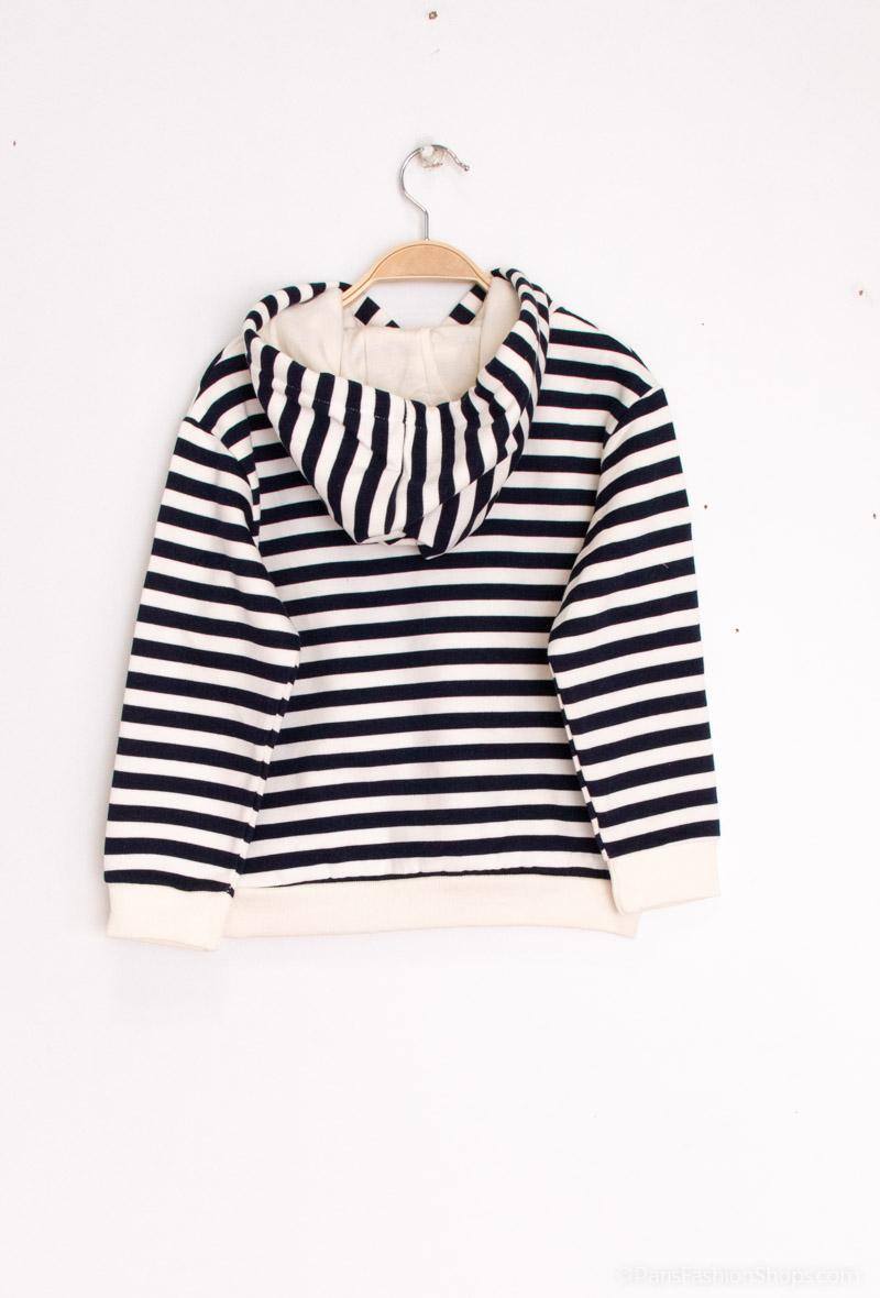 Hoodie blauw gestreept