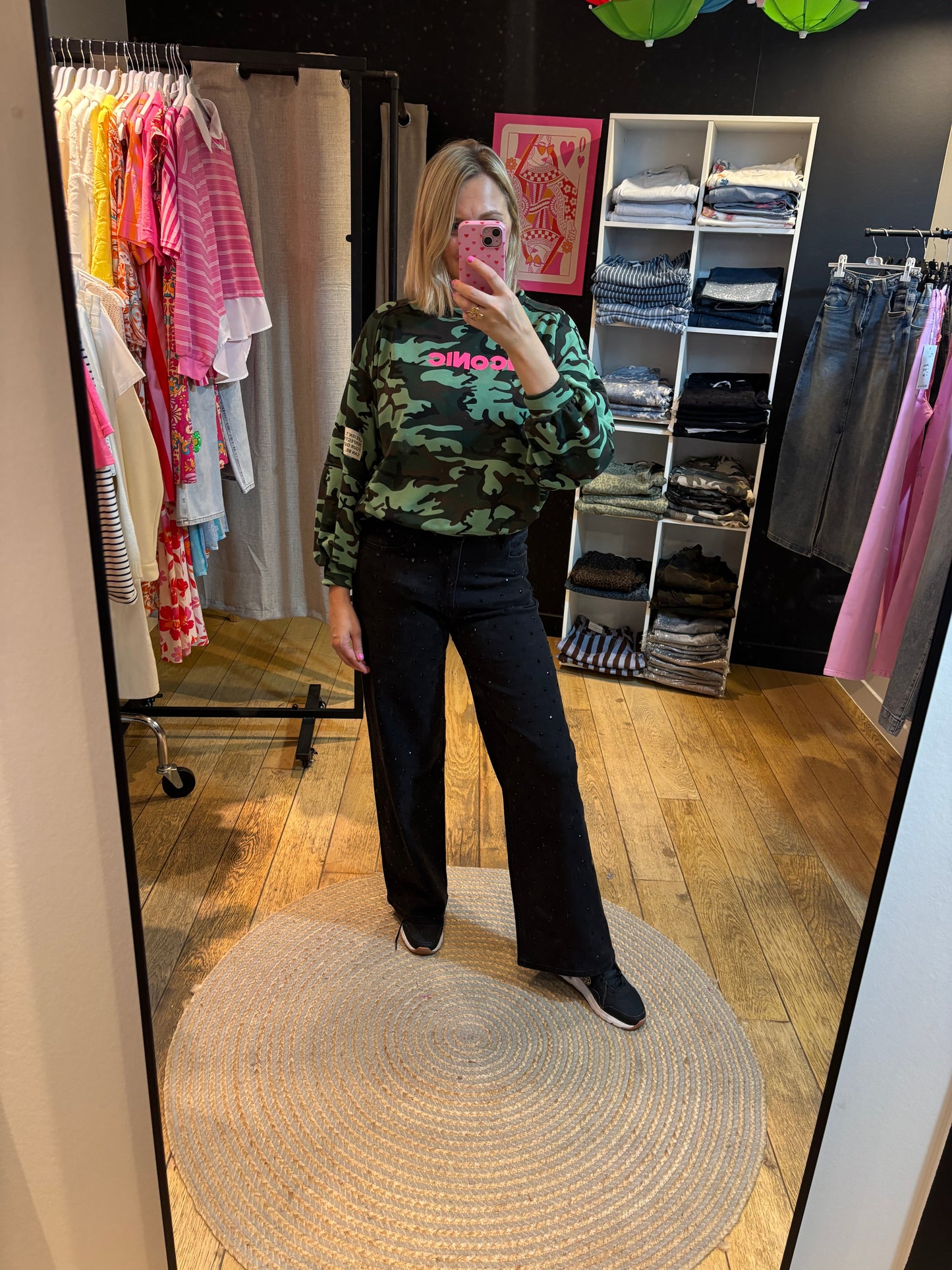 Zwarte jeans met strass-steentjes