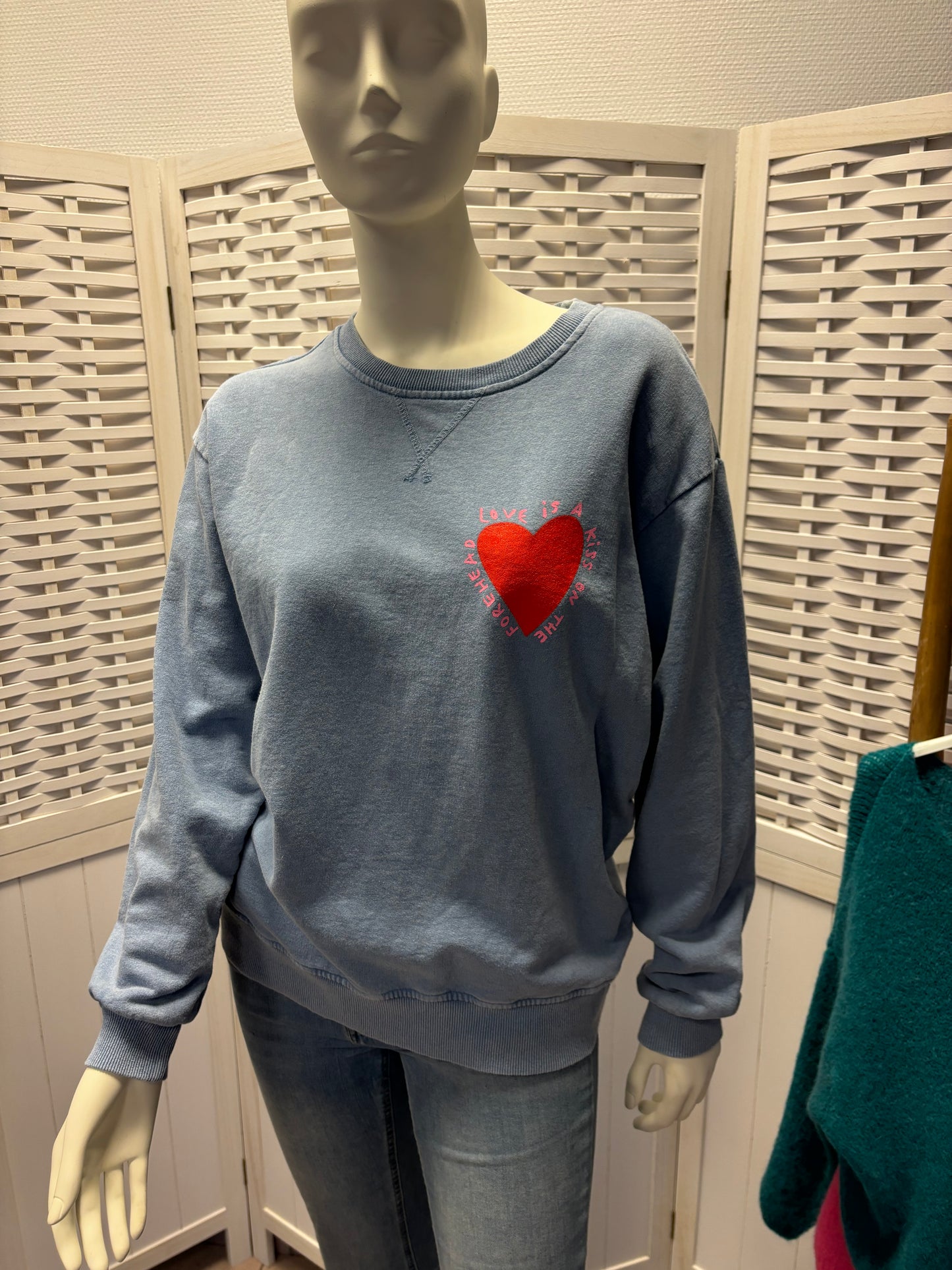 Sweater "Love is a kiss on the forehead"