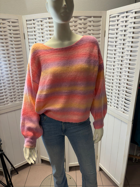 Cropped gestreepte sweater