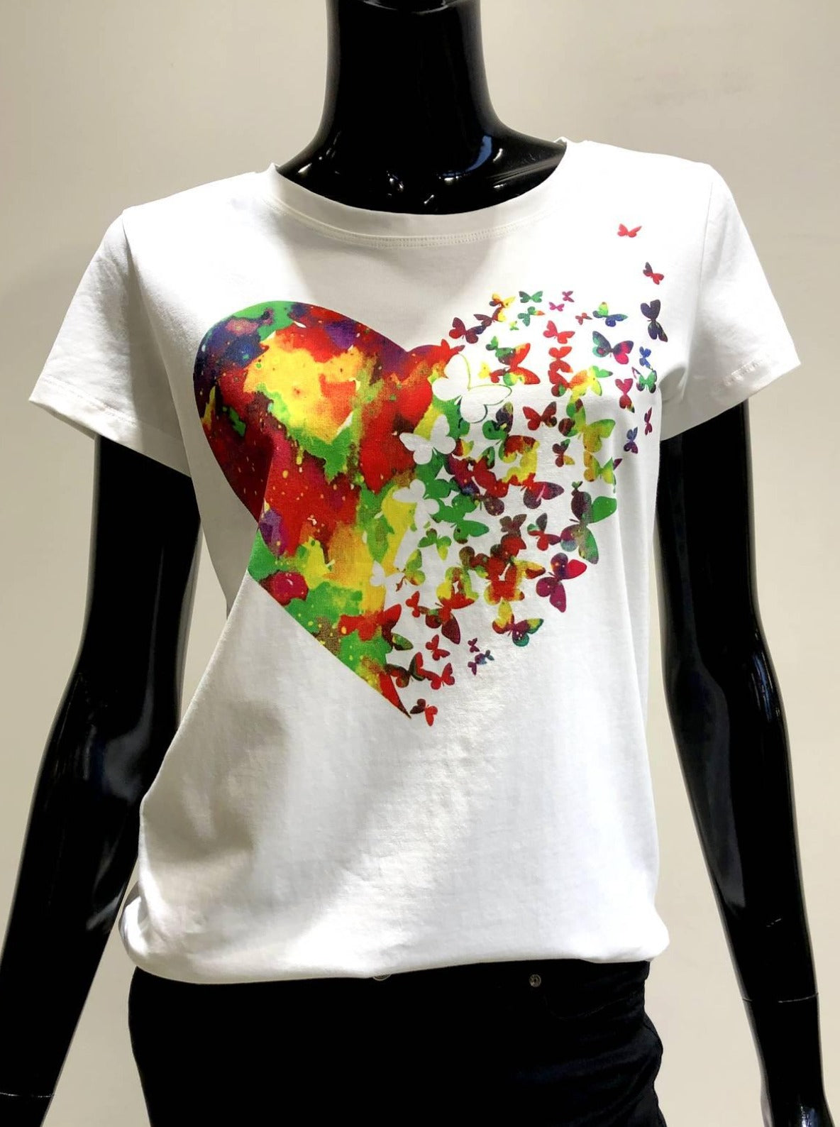 T-shirt met gekleurd hart