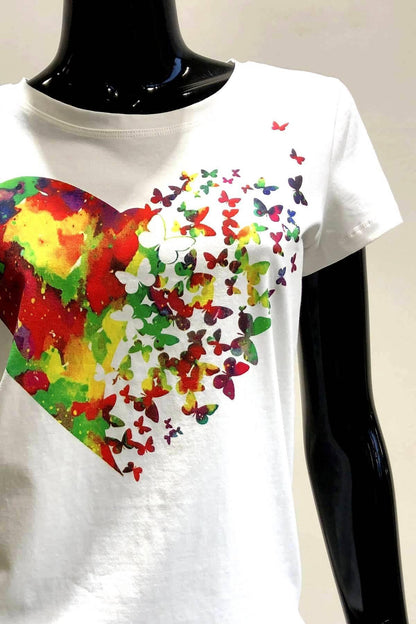 T-shirt met gekleurd hart