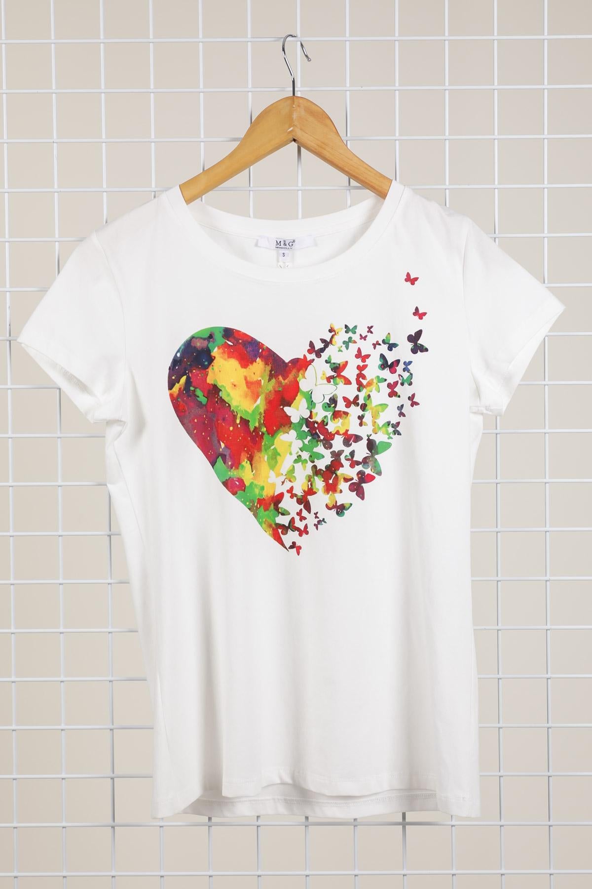 T-shirt met gekleurd hart