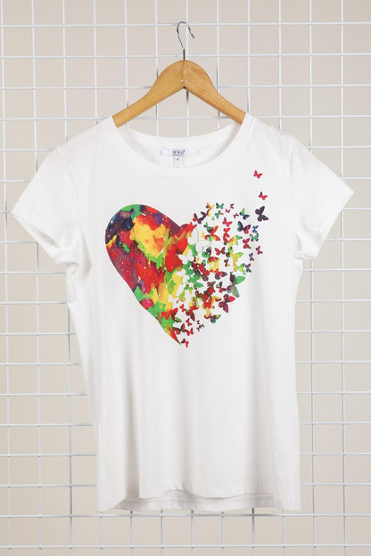 T-shirt met gekleurd hart