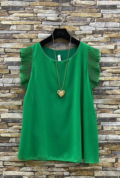 T-shirt/Top met vlindermouw inclusief ketting (in 6 kleuren)