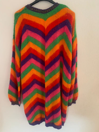 Multicoloured gilet met zigzag effect "dark"