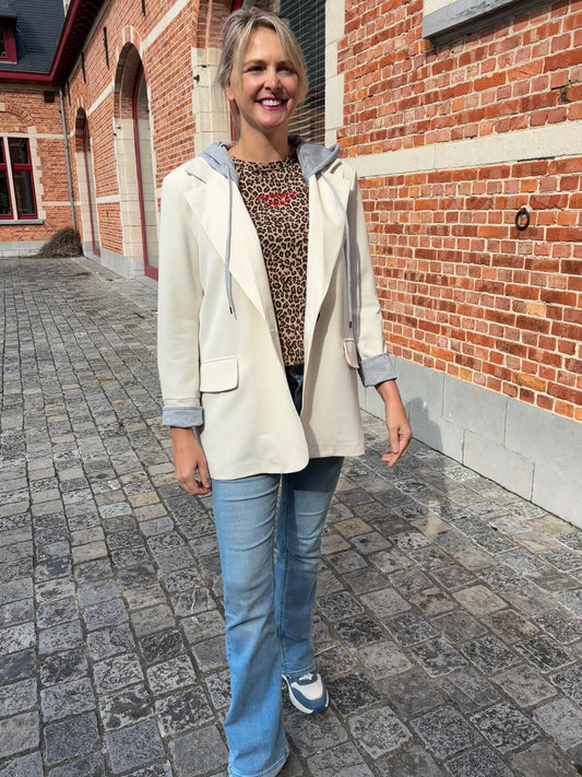 Oversized blazer met afneembare kap