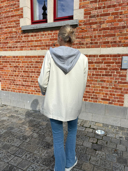 Oversized blazer met afneembare kap