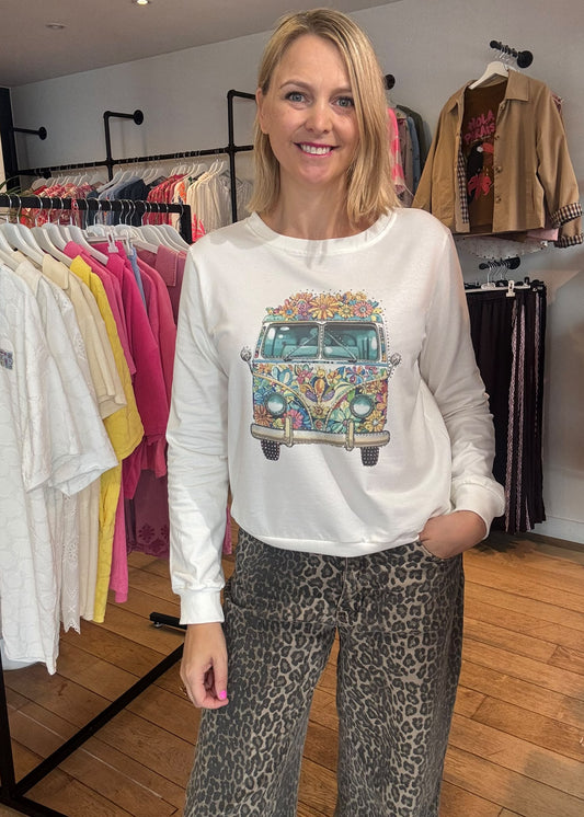 Fijne sweater "HIPPY BUS"
