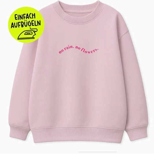 Strijkpatch "NO RAIN NO FLOWERS"