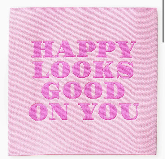 Naaipatch "HAPPY LOOKS GOOD ON YOU"