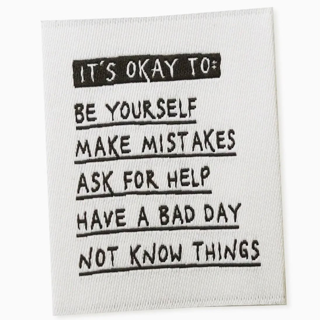 Naaipatch "OKAY MAKE MISTAKES"