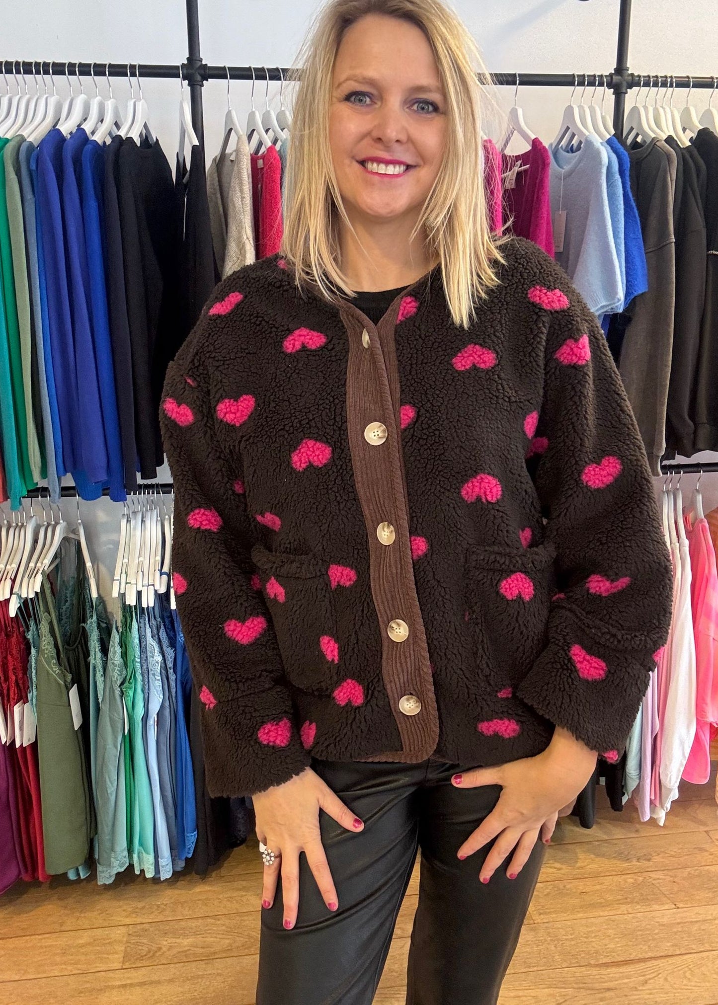 Teddy jasje "Colourful hearts"