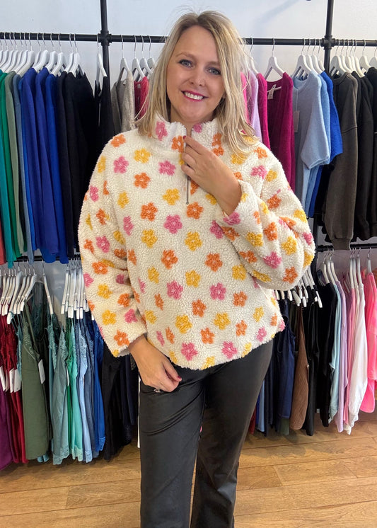 Fleece pull "Flower Power"