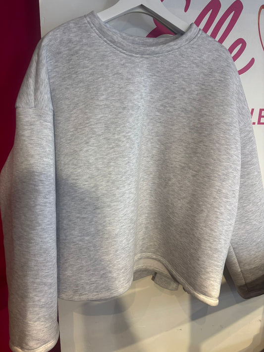 Oversized sweater (molleton) "Happyness"