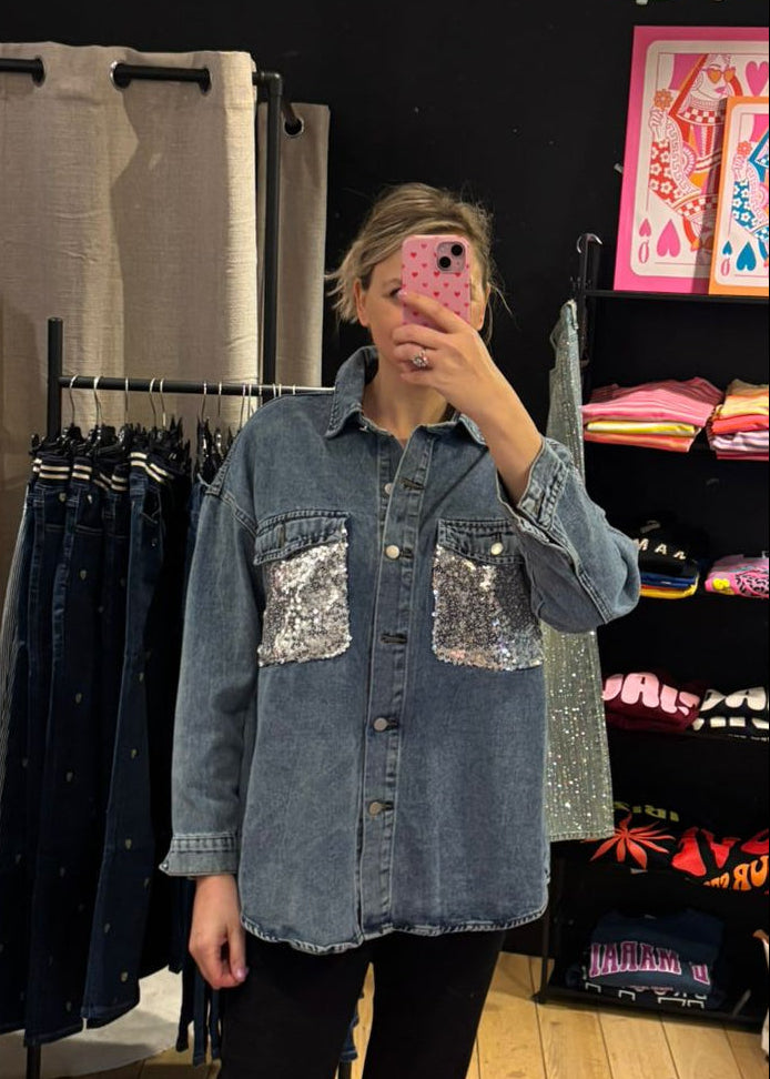 Jeanshemd/vest "Sparkle your way"