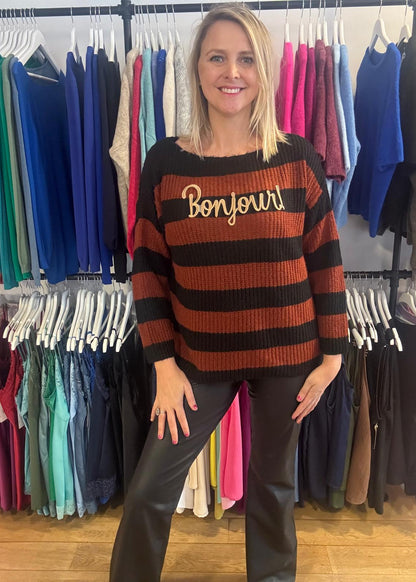 Oversized sweater "Bonjour"