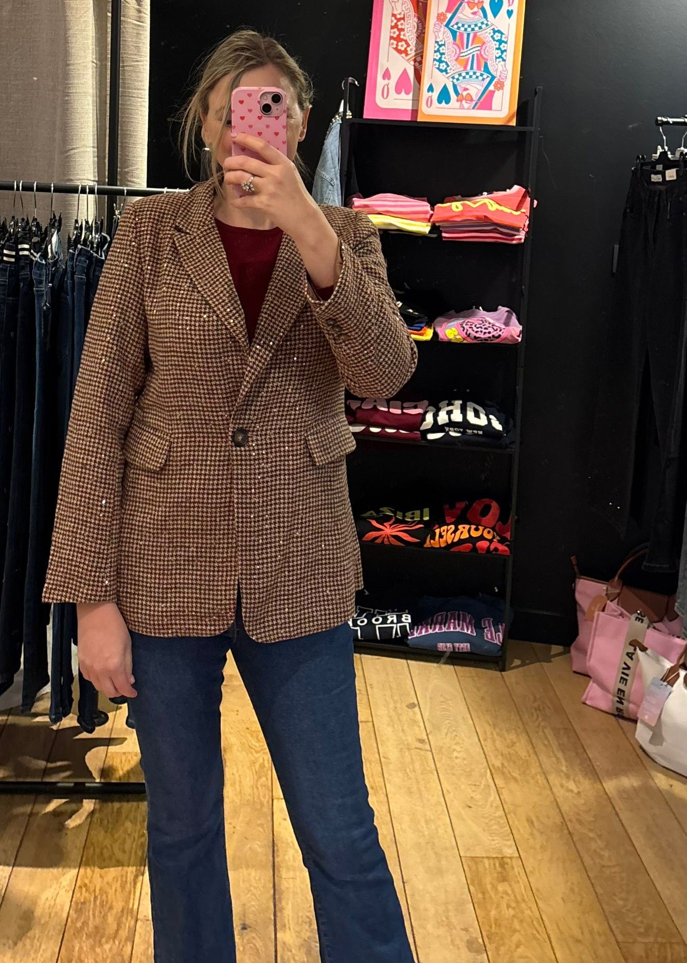 Blazer "geruit" met glinstering