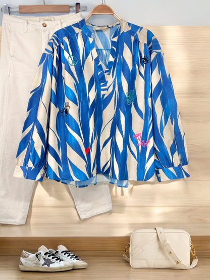 Blouse "Zebra blauw"