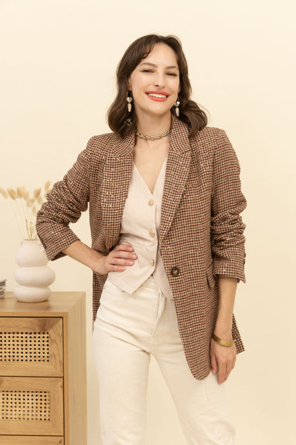 Blazer "pied de poule" met glinstering