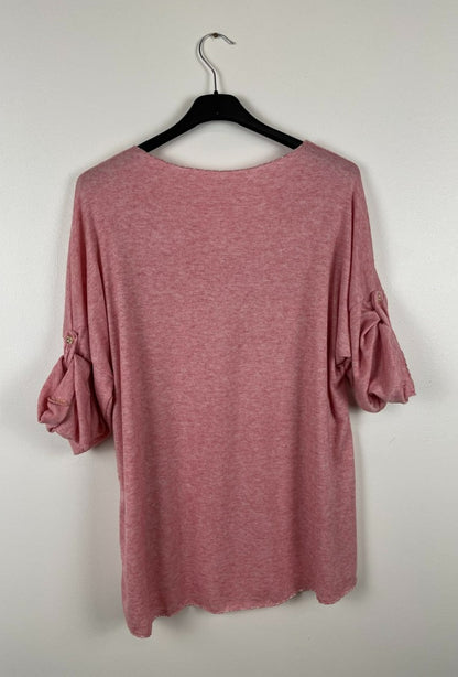 Zachte pull met opschrift "La Vie en Rose" (6 kleuren)