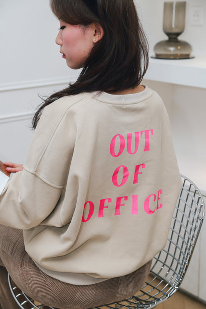 Beige sweater "Out of office"